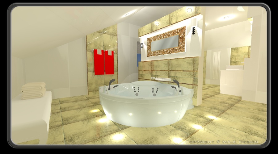 Luksuzna kopalnica z zlato ploščico